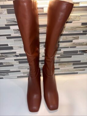 Source Unknown Brown Tall High-Heel Boots